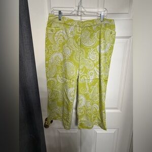 Chico's Lime Green Paisley Pants